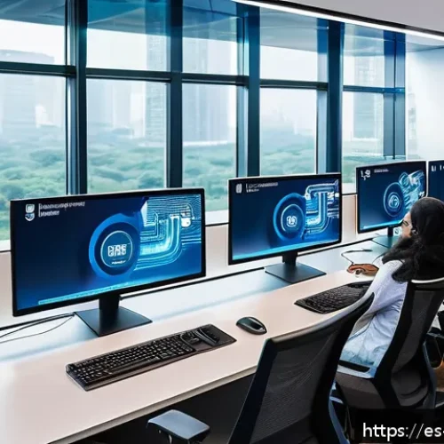 Home 30 힌디어 경제 뉴스 번역 - A bustling Indian technology hub office scene showcasing diverse professionals collaborating on cutt...