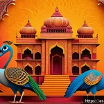 Home 23 힌디어와 NFT 시장 - A vibrant digital art piece showcasing an NFT inspired by traditional Indian culture, featuring intr...