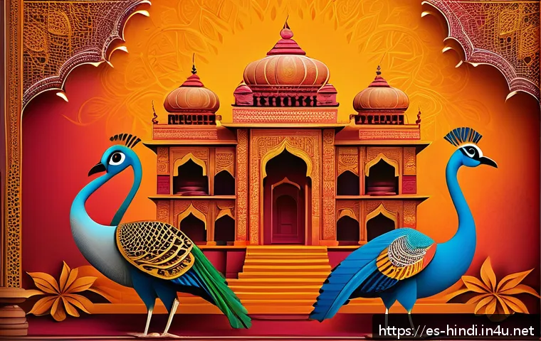 힌디어와 NFT 시장 - A vibrant digital art piece showcasing an NFT inspired by traditional Indian culture, featuring intr...